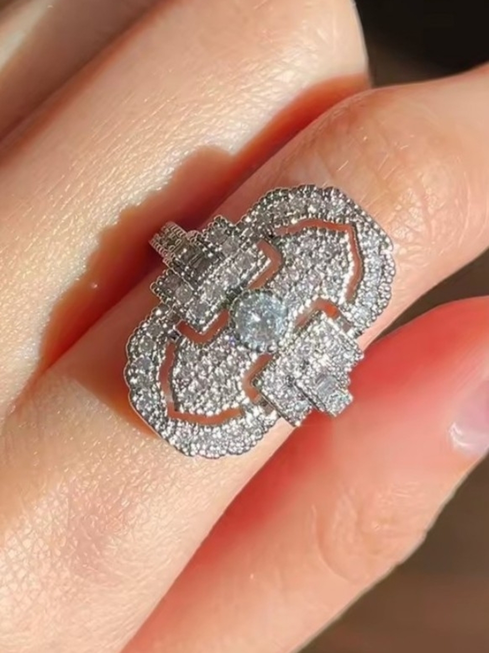 White Rhodium Tourmaline Ring - Picture 2 of 3